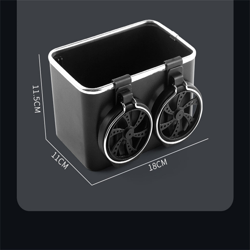 Car Armrest Storage Box with Cup Holder and Tissue Drawer – Multifunction Coffee and Drink Organizer