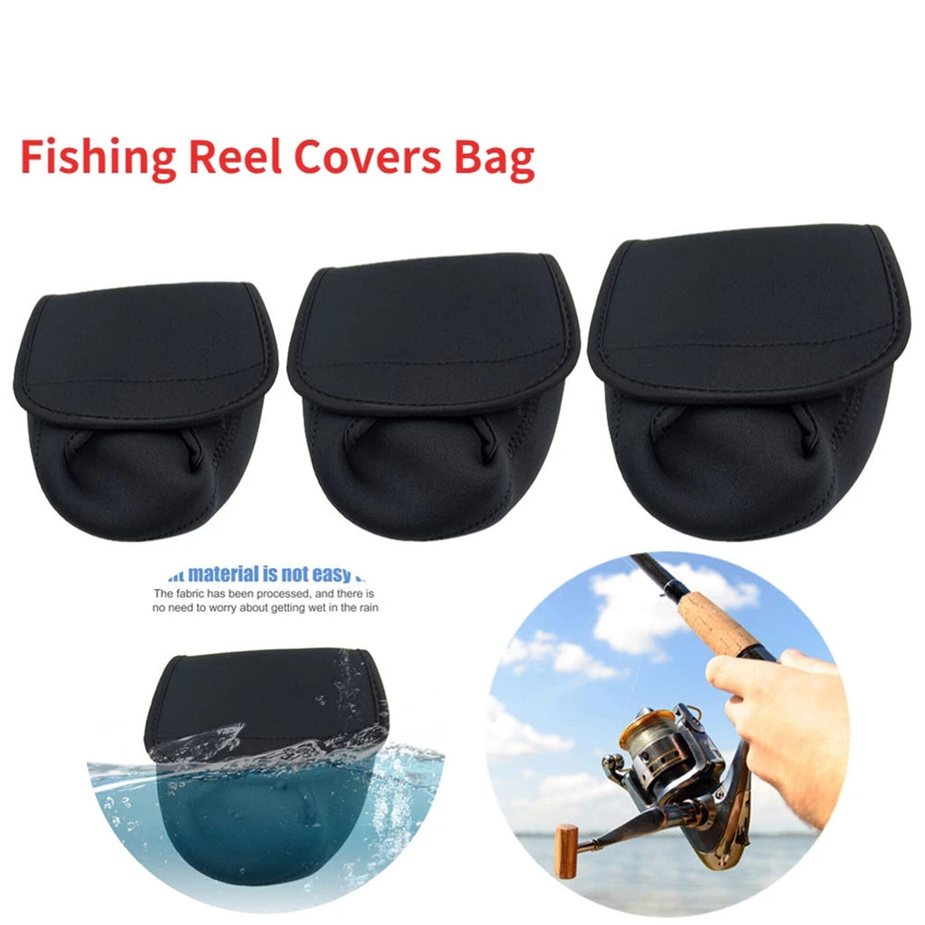2PCS Fishing Reel Covers Neoprene Waterproof Protective Case Spinning Reel Pouch