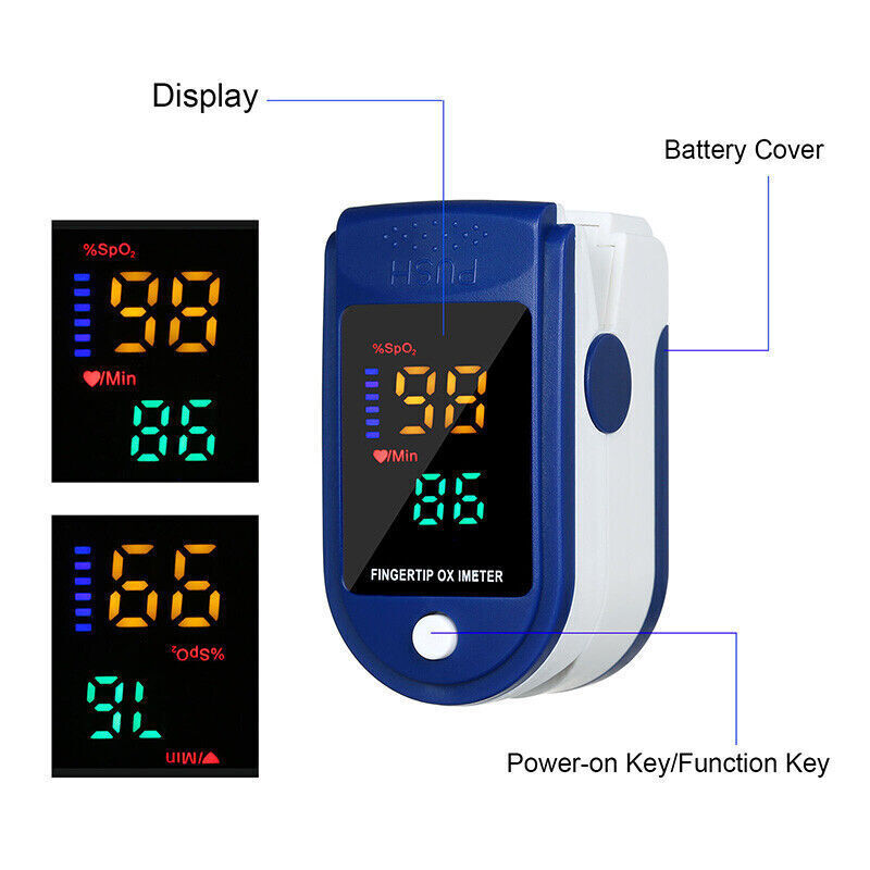 Fingertip Pulse Oximeter – Blood Oxygen Saturation (SpO2) & Heart Rate Monitor