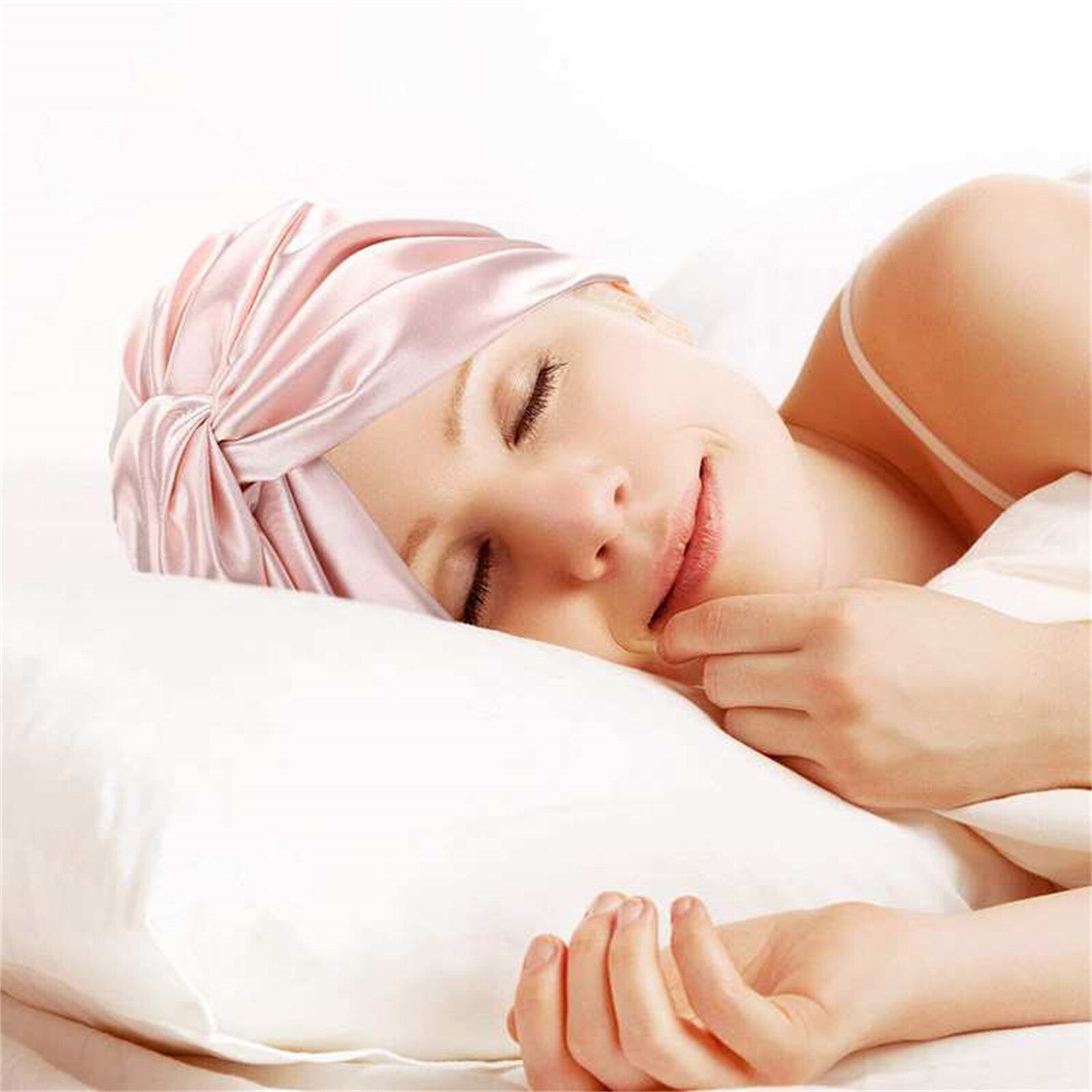 2pcs Adjustable Silk Sleep Caps for Women | Double Layer Knotted Satin Turban Bonnet