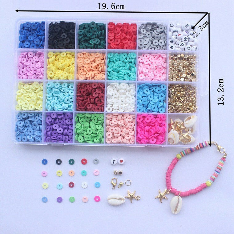 4300PCS Polymer Clay Beads Kit DIY Bracelet Jewelry Making Beads Set