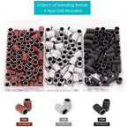 210pcs Nail Drill Sanding Bands Set | 80/120/180 Grit Nail File Bits with Storage Box