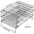 3-Tier Stackable Baking Cooling Rack Collapsible Iron Wire Rack for Baking