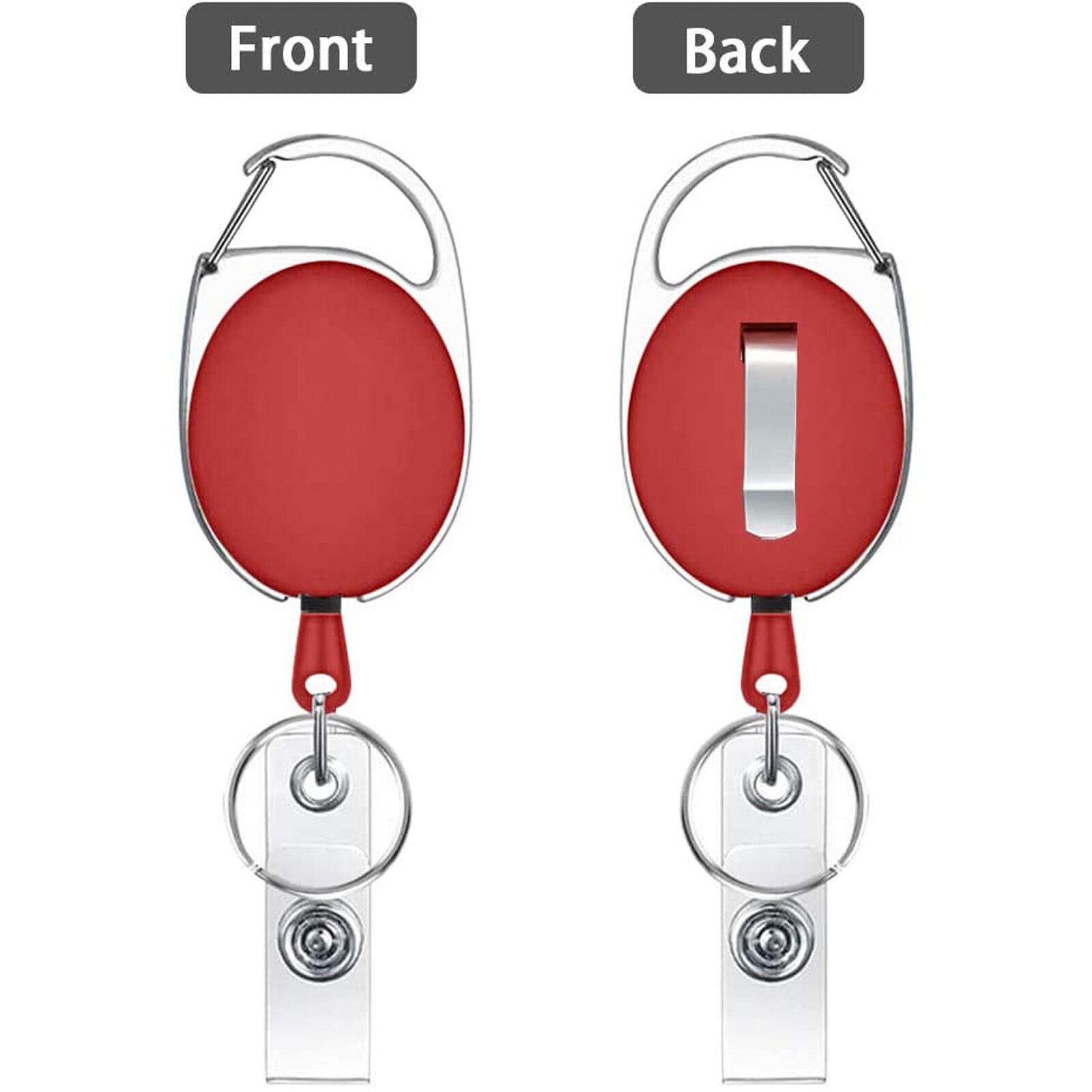 18pcs Retractable Badge Holder Keychain | ID Card Reel Clip Lanyard with Carabiner