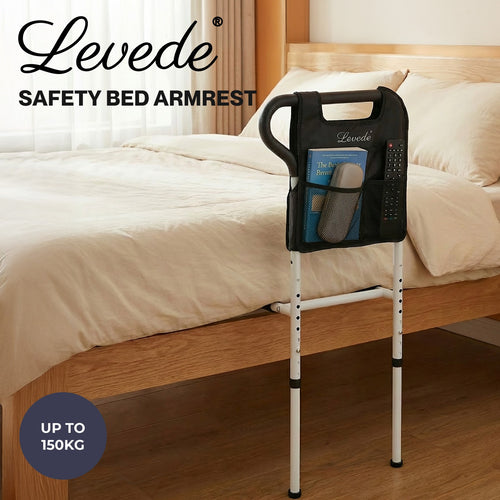 Bed grab rail with padded handle for elderly