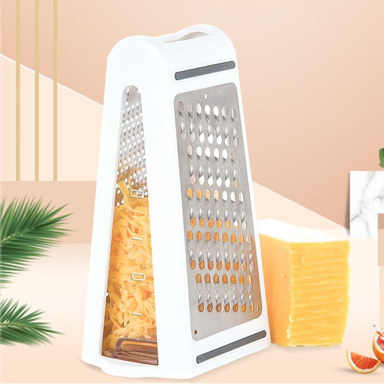 2PCS Vegetable Cheese Grater with Container – Double Sided Garlic Ginger Box Grater