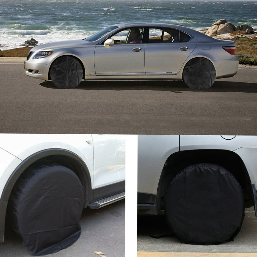 4PCS 29-32 Inch Tire Covers - Weatherproof Spare Wheel Covers for Camping Trailers and Trucks