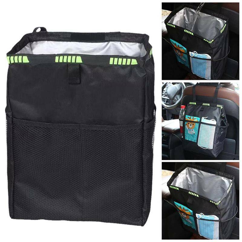 Car Waterproof Trash Bag Back Seat Organizer Leakproof Hanging Garbage Storage Bag