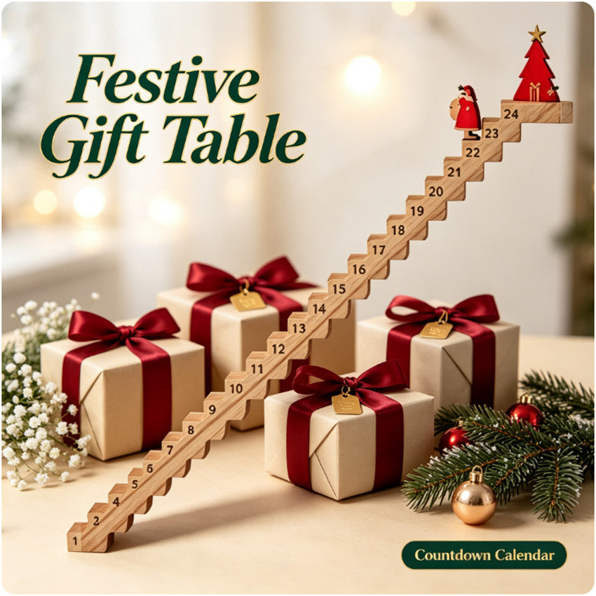 Wooden Countdowns Holiday Ornament Christmas Stairs Climbing Advent Calendar