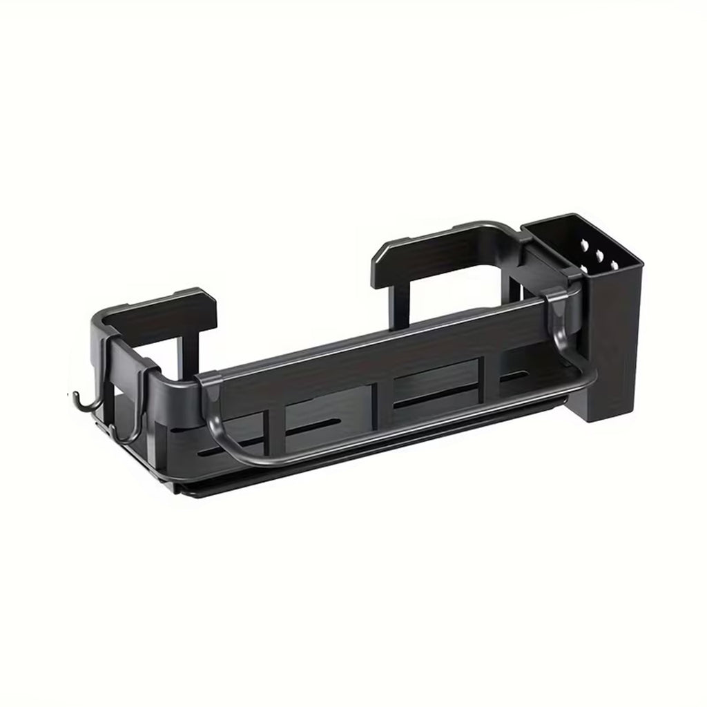 Kitchen Sink Caddy Organizer with Sponge Soap Brush Holder – Countertop Storage Rack with Hooks