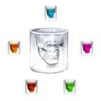 8PCS Crystal Skull Shot Glass Set 75ml – Clear Glass Vodka Whiskey Liquor Cups