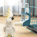 Bird Water Feeder and Bird Swing Toy Set - Wooden Parrot Perch Stand Cage Accessory