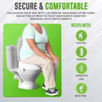 Elongated Raised Toilet Seat with Lid | Non-Slip Booster Seat for Elderly, Pregnant & Post-Surgery Recovery