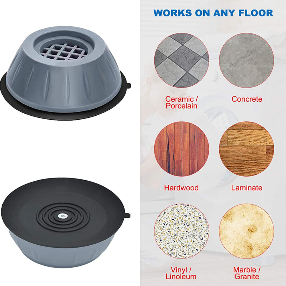4pcs Anti-Vibration Washing Machine Pads | Non-Slip Appliance Feet Floor Protectors