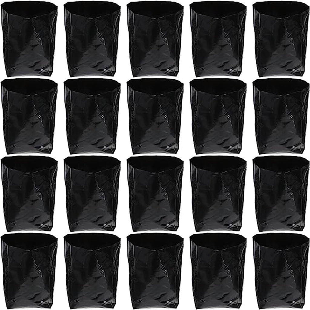 300PCS Plant Grow Bags with Breathable Holes - PE Seedling Nursery Bags in 3 Sizes