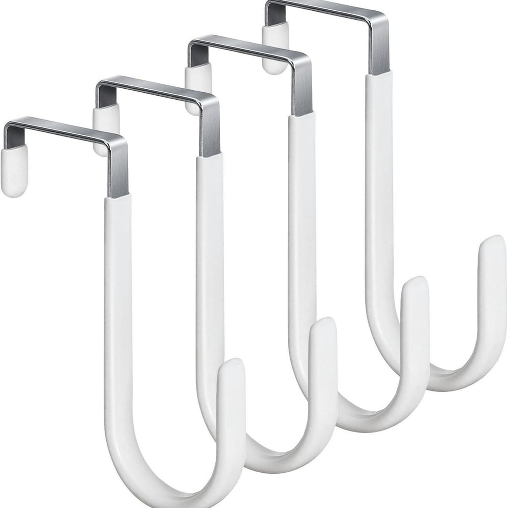 8PCS Adjustable Long Over The Door Hanger Front / Back Door Hook Organizer AU8PCS Adjustable Over The Door Hooks - Long Front and Back Door Hanger OrganiserS