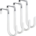 8PCS Adjustable Long Over The Door Hanger Front / Back Door Hook Organizer AU8PCS Adjustable Over The Door Hooks - Long Front and Back Door Hanger OrganiserS