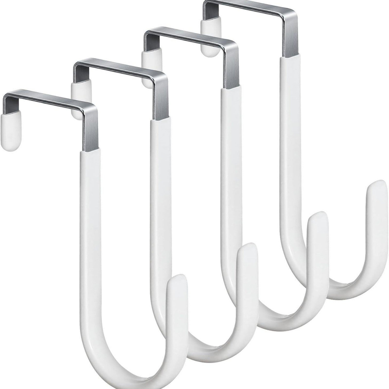 8PCS Adjustable Long Over The Door Hanger Front / Back Door Hook Organizer AU8PCS Adjustable Over The Door Hooks - Long Front and Back Door Hanger OrganiserS