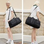 Large Travel Storage Gym Weekender Duffle Bag - Carry On Shoulder Sports Bag with Shoe Compartment