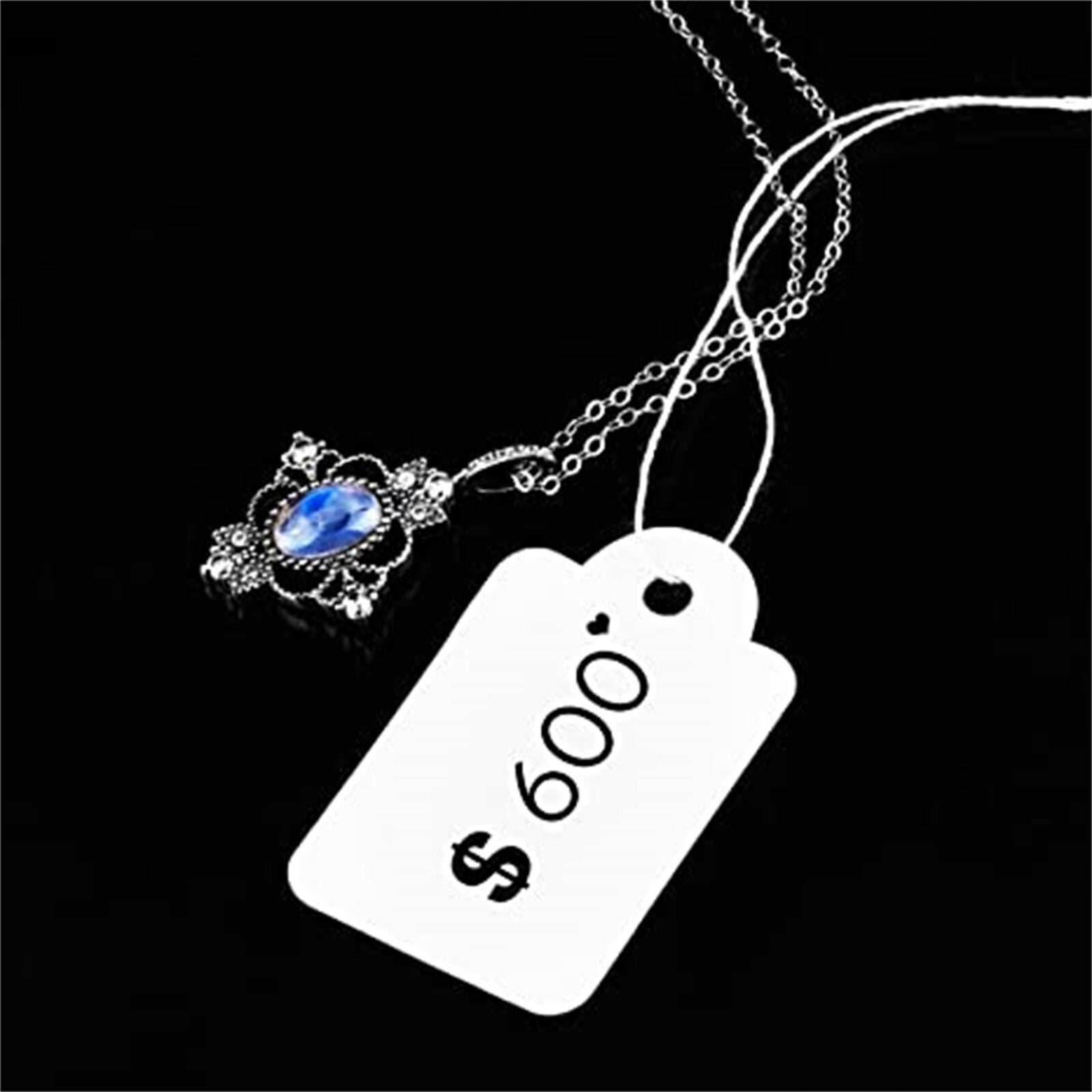500PCS White Paper Jewelry Clothes Label Price Tags With Elastic String 33x1500pcs White Paper Price Tags with Elastic String | Jewelry & Clothing Hanging Labels 33x18mm8mm