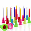 60 Pack 83mm Golf Tees with Rubber Cushion Top – Multi Color Durable Plastic Golf Tees