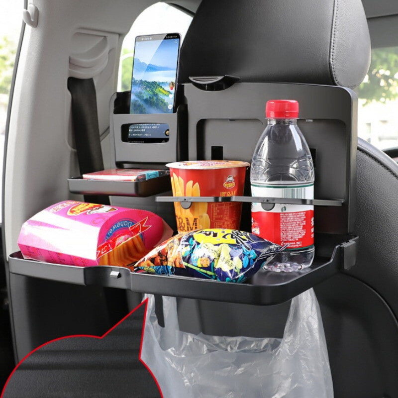 Car Backseat Organizer with Foldable Tray | Multi-Function Storage Holder