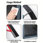2PCS Window Rain Guard 2m PVC Self Adhesive Drainage Barrier Strip Black