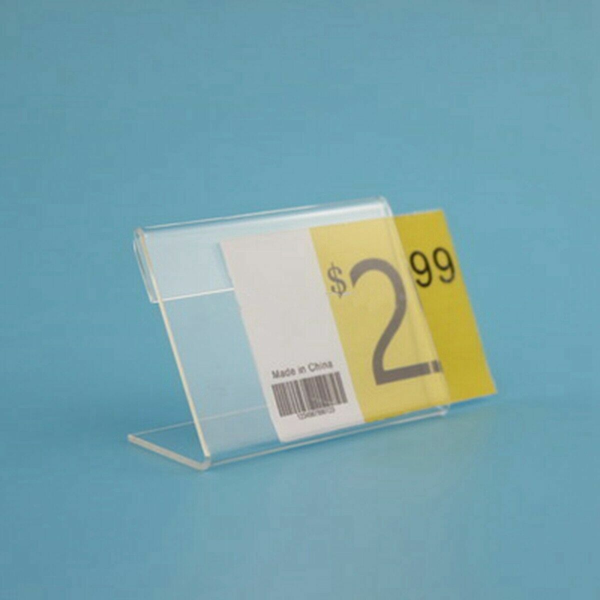 40PCS Acrylic Sign Display Holder - Clear Price Tag Name Card Label Stand Bracket