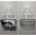 Lost Socks Laundry Basket Sign – Wall Mounted Laundry Room Sock Organizer