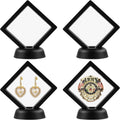 20PCS Square 3D Floating Jewelry Display Frames - Coin Holder Box Cases with Stands