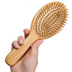 2 Pack Bamboo Hair Brush Air Cushion Comb – Wooden Scalp Massage Detangling Brush for All Hair Types