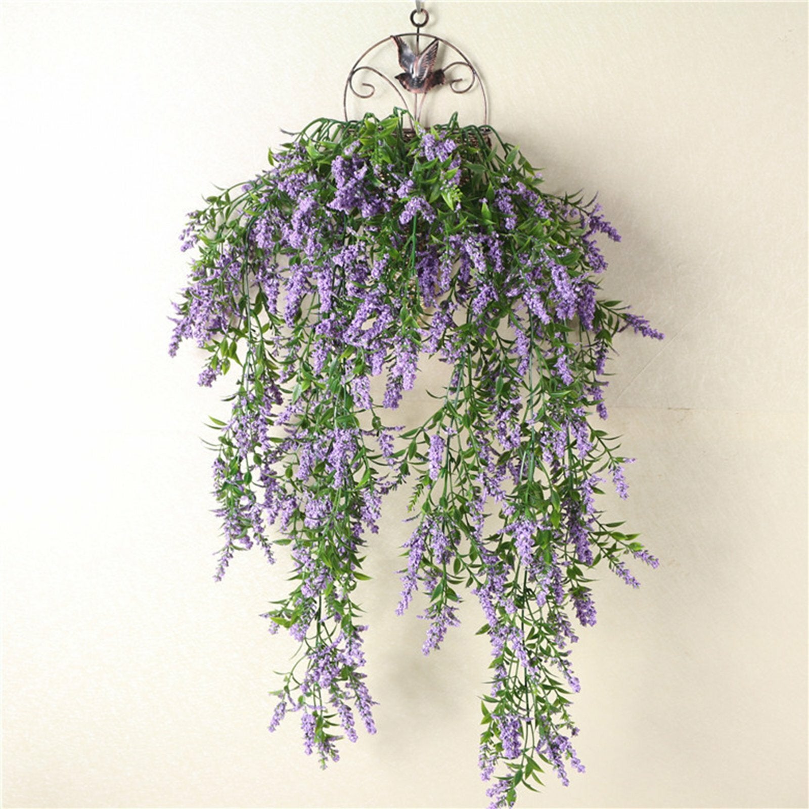 4PCS Artificial Hanging Lavender Plants Faux Vine Flowers Home Wedding Decor