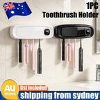 No drill Wall mounted Toothbrush Holder 4 slot Bathroom Storage Organizer AU