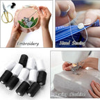 8pcs Polyester Sewing Thread Spools 500m | Black & White Quilting Embroidery Thread Set