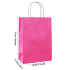 40 Pack Kraft Paper Gift Bags with Handles – Brown, White, Sky Blue and Hot Pink Shopping Carry Bags