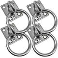 4PCS Stainless Steel 304 Pad Eye Plate Square Eyelet Marine Shade Sail Mounting Kit