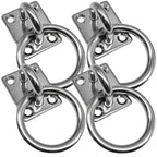 4PCS Stainless Steel 304 Pad Eye Plate Square Eyelet Marine Shade Sail Mounting Kit