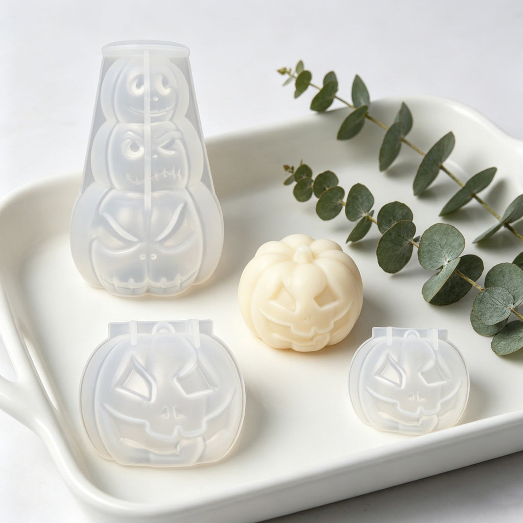 3pcs Pumpkin Silicone Mold Set | DIY Candle Soap Resin Mould for Baking & Crafts