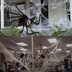 4PCS Giant Black Spider Halloween Decoration Plush Haunted House Party Prop