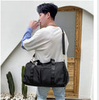 Large Travel Storage Gym Weekender Duffle Bag - Carry On Shoulder Sports Bag with Shoe Compartment