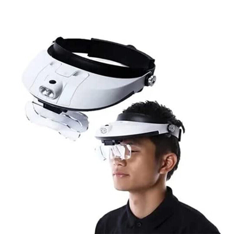 LED Headband Magnifying Glass with Light – Jeweler Headset Loupe (5 Lens Set)