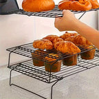 3-Tier Stackable Baking Cooling Rack Collapsible Iron Wire Rack for Baking