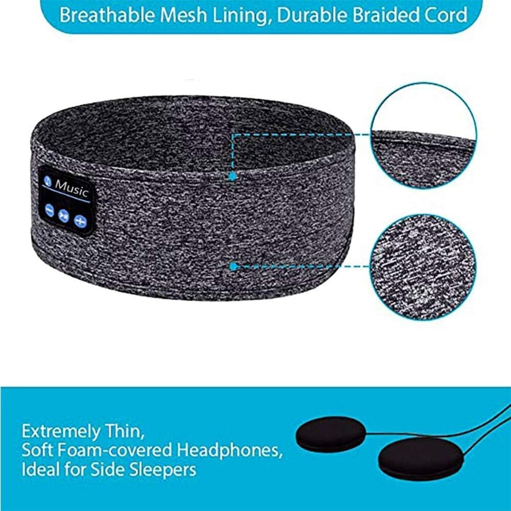 Thin foam-covered speakers inside the headband