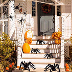 4PCS Giant Black Spider Halloween Decoration Plush Haunted House Party Prop
