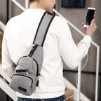 Men’s Sling Chest Bag with USB Charging Port – Crossbody Shoulder Backpack for Travel and Outdoor Use