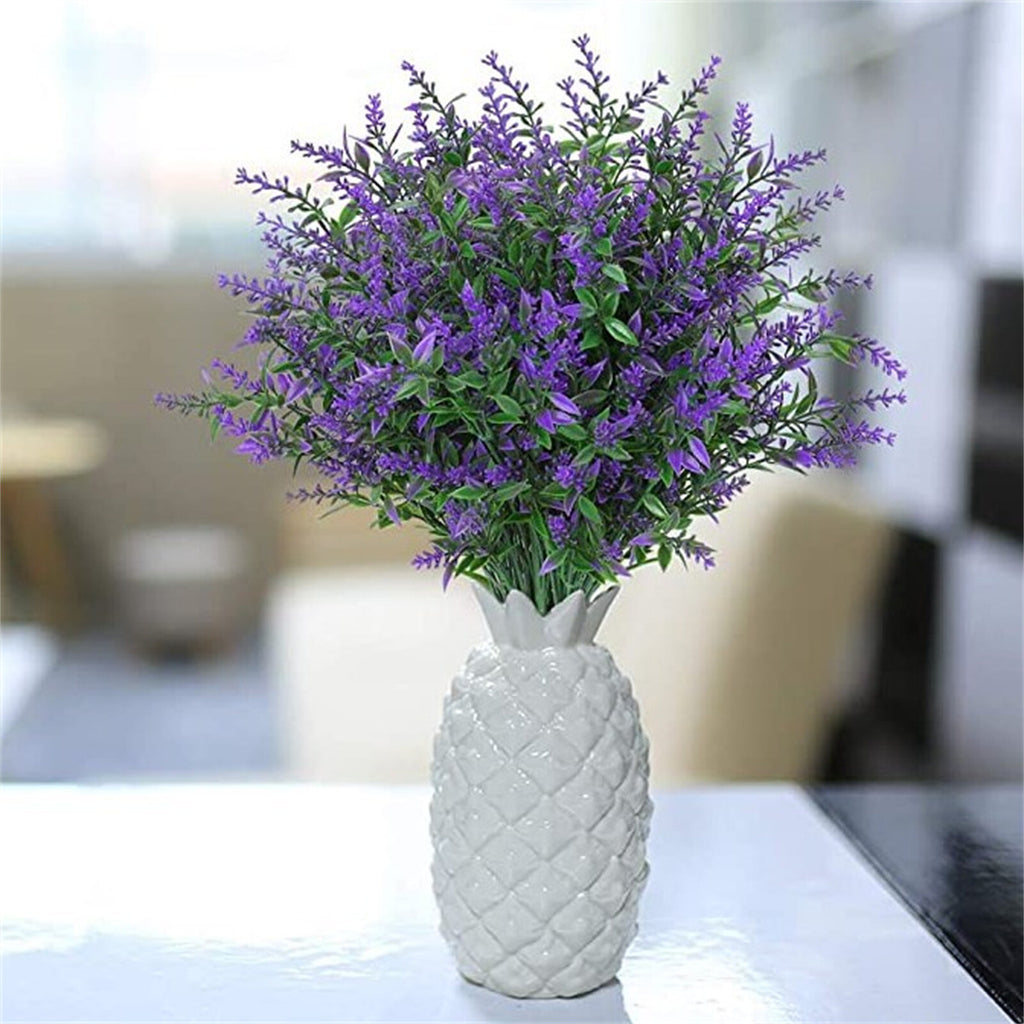 30PCS Artificial Lavender Flowers – UV Resistant Outdoor Faux Plants Garden Decor