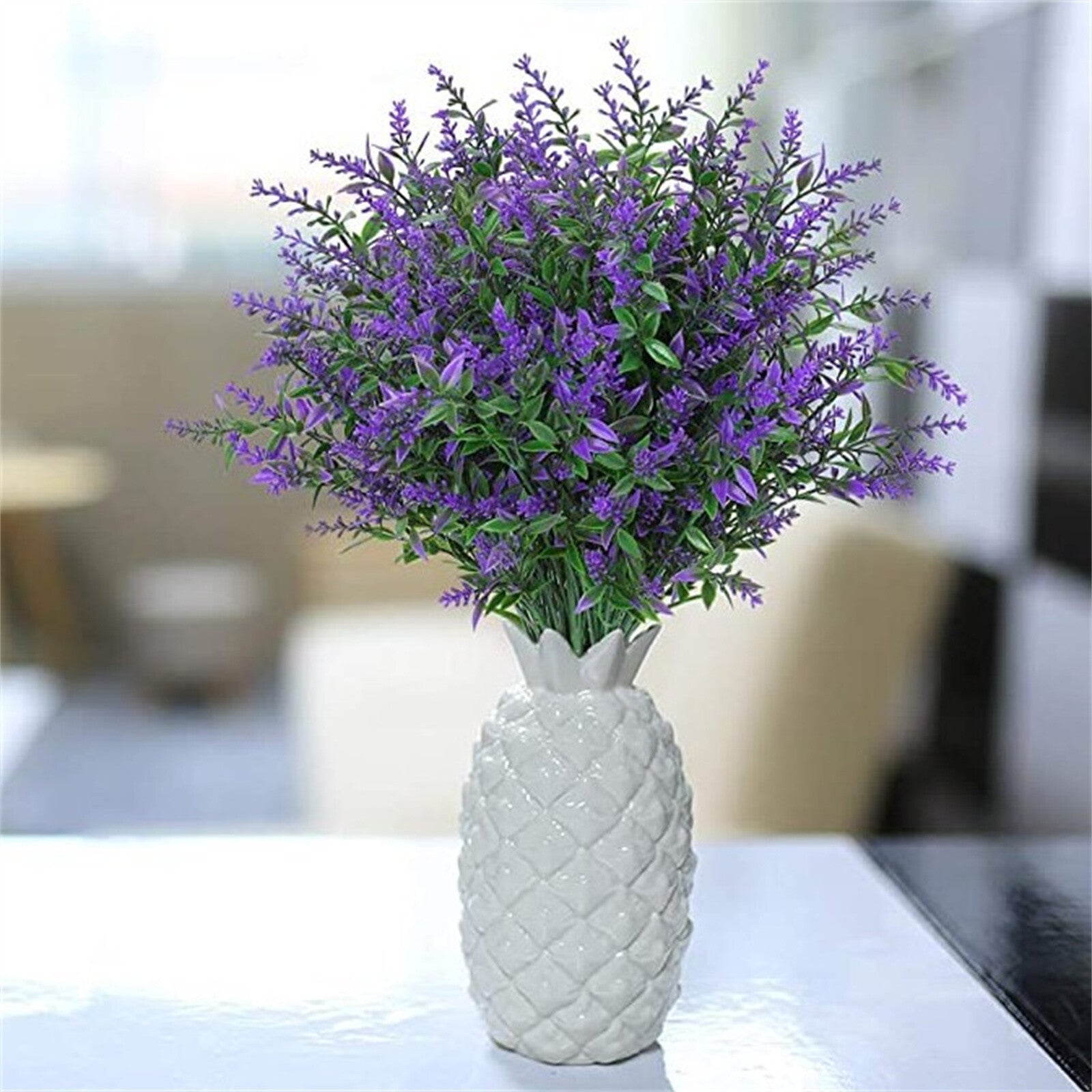30PCS Artificial Lavender Flowers – UV Resistant Outdoor Faux Plants Garden Decor