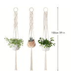 6PCS Macrame Plant Hanger Pot Holder - 100cm Cotton Rope Hanging Basket for Indoor Outdoor Planters