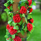 5 Pack 2.4M Artificial Rose Vine Garland – Silk Hanging Floral Ivy for Wedding, Party and Home Decor