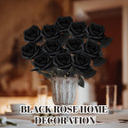 Black Artificial Rose Flowers for DIY Wedding Bouquets Halloween Decorations AU